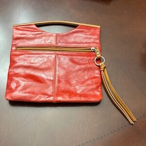 HOBO Red Clutch w/ Tassel & Card Case